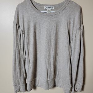 NWT Cut & Paste Long Sleeve shirt Oatmeal Size L
